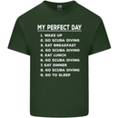My Perfect Day Scuba Diving Diver Dive Mens Cotton T-Shirt Tee Top Forest Green