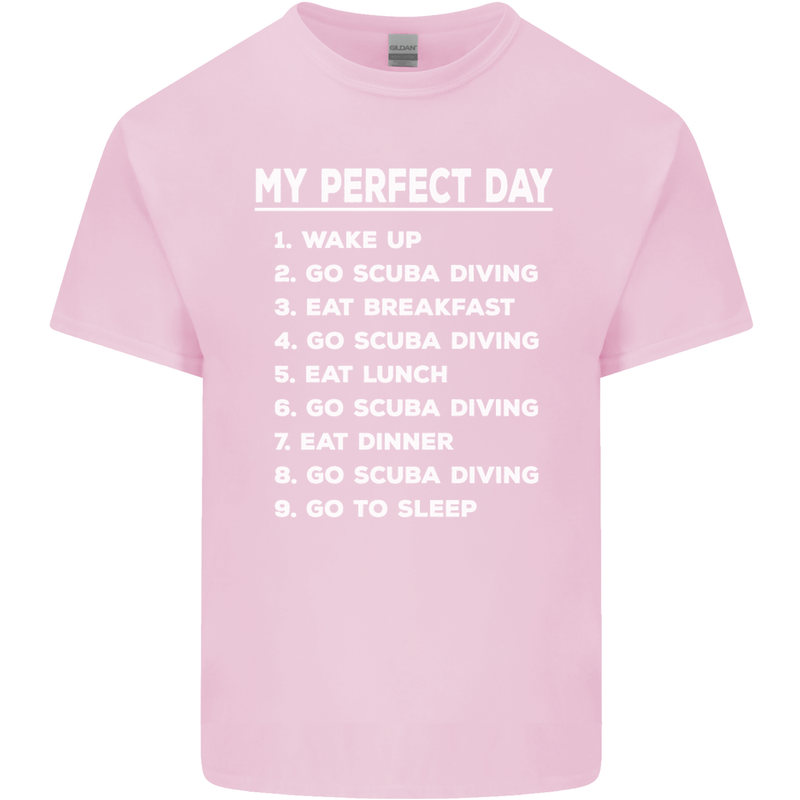 My Perfect Day Scuba Diving Diver Dive Mens Cotton T-Shirt Tee Top Light Pink