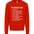 My Perfect Day Scuba Diving Diver Dive Mens Sweatshirt Jumper Bright Red