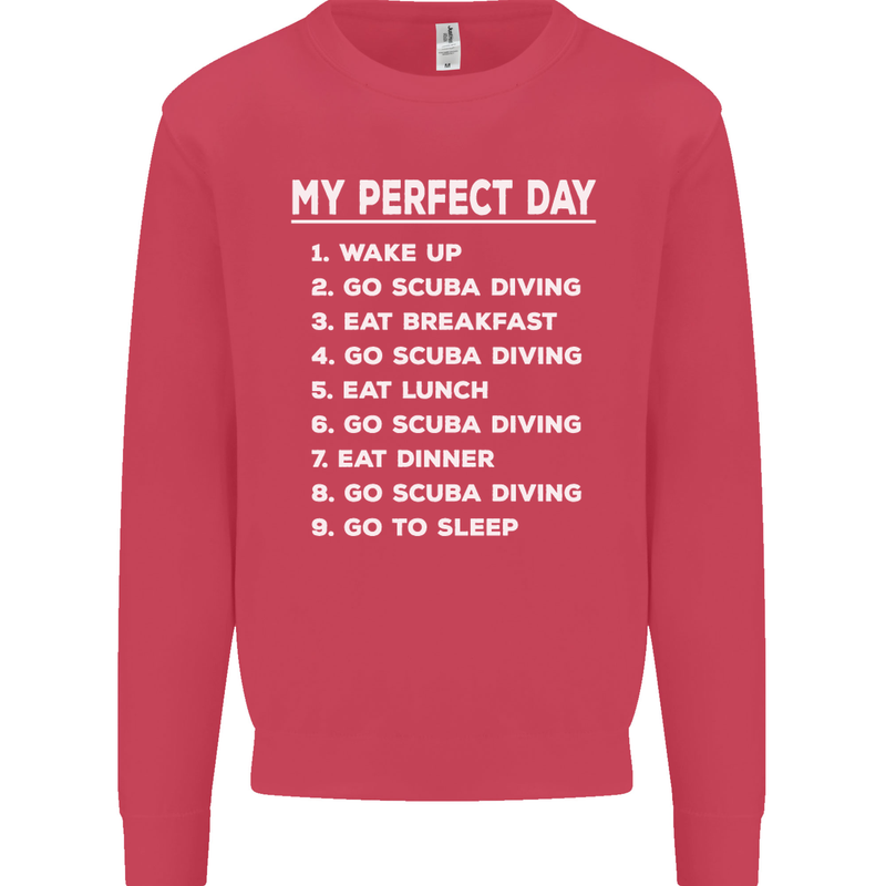 My Perfect Day Scuba Diving Diver Dive Mens Sweatshirt Jumper Heliconia