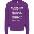 My Perfect Day Scuba Diving Diver Dive Mens Sweatshirt Jumper Purple
