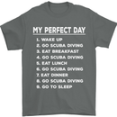 My Perfect Day Scuba Diving Diver Dive Mens T-Shirt Cotton Gildan Charcoal
