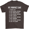My Perfect Day Scuba Diving Diver Dive Mens T-Shirt Cotton Gildan Dark Chocolate