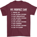 My Perfect Day Scuba Diving Diver Dive Mens T-Shirt Cotton Gildan Maroon