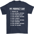 My Perfect Day Scuba Diving Diver Dive Mens T-Shirt Cotton Gildan Navy Blue