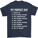 My Perfect Day Scuba Diving Diver Dive Mens T-Shirt Cotton Gildan Navy Blue