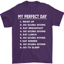 My Perfect Day Scuba Diving Diver Dive Mens T-Shirt Cotton Gildan Purple