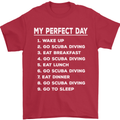 My Perfect Day Scuba Diving Diver Dive Mens T-Shirt Cotton Gildan Red