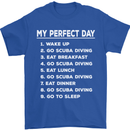 My Perfect Day Scuba Diving Diver Dive Mens T-Shirt Cotton Gildan Royal Blue