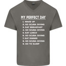 My Perfect Day Scuba Diving Diver Dive Mens V-Neck Cotton T-Shirt Charcoal