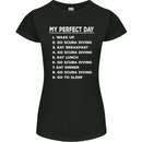 My Perfect Day Scuba Diving Diver Dive Womens Petite Cut T-Shirt Black