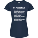 My Perfect Day Scuba Diving Diver Dive Womens Petite Cut T-Shirt Navy Blue