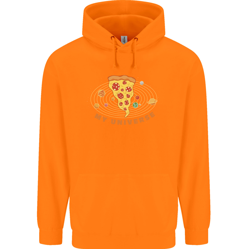 My Pizza Universe Funny Food Diet Childrens Kids Hoodie Orange