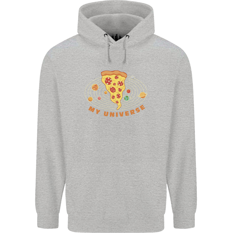 My Pizza Universe Funny Food Diet Childrens Kids Hoodie Sports Grey
