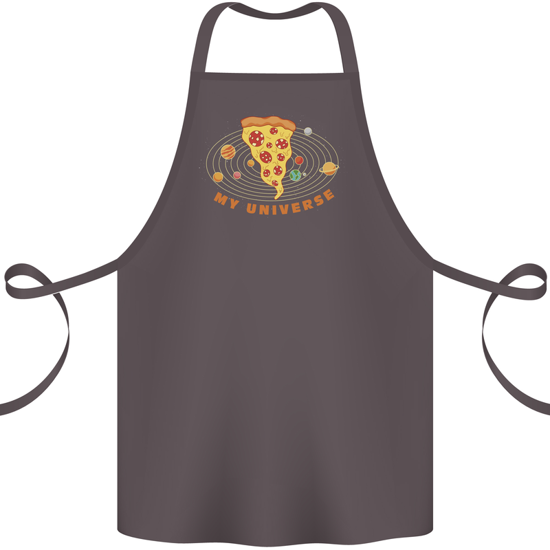 My Pizza Universe Funny Food Diet Cotton Apron 100% Organic Dark Grey