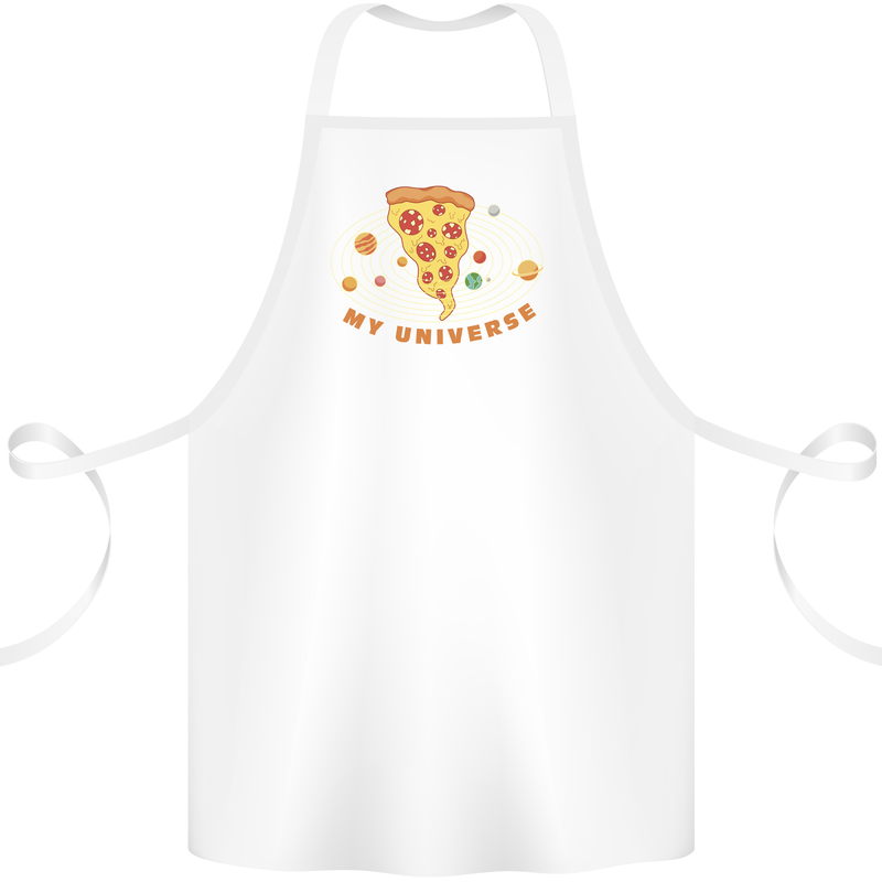 My Pizza Universe Funny Food Diet Cotton Apron 100% Organic White