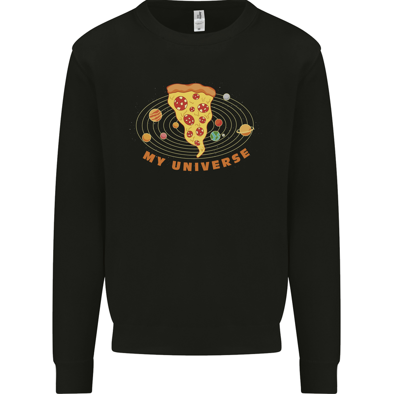 My Pizza Universe Funny Food Diet Kids Sweatshirt Jumper Black