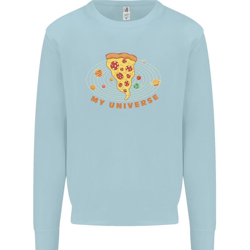 My Pizza Universe Funny Food Diet Kids Sweatshirt Jumper Light Blue