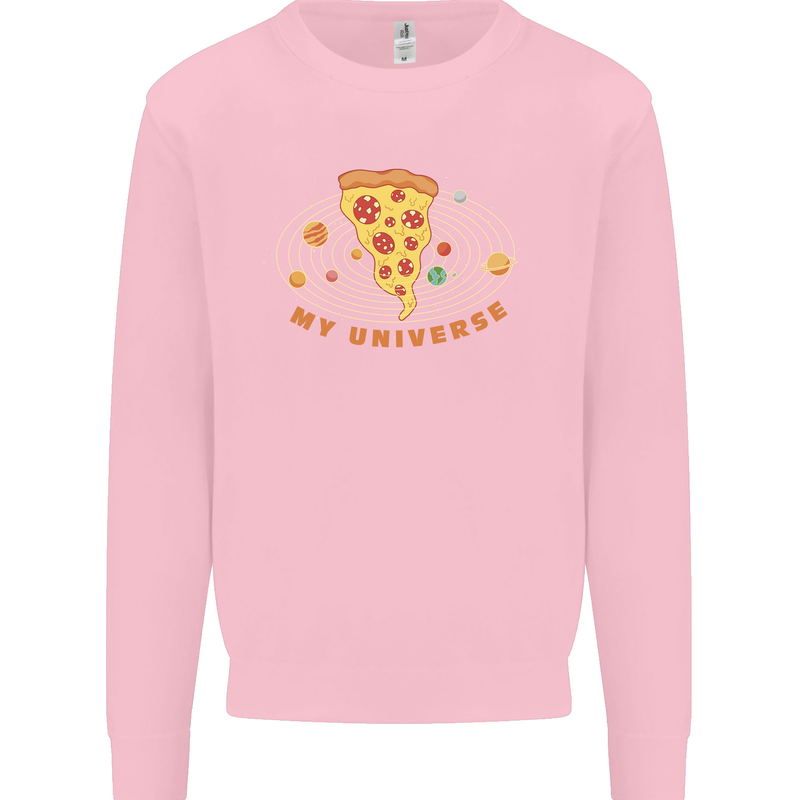 My Pizza Universe Funny Food Diet Kids Sweatshirt Jumper Light Pink