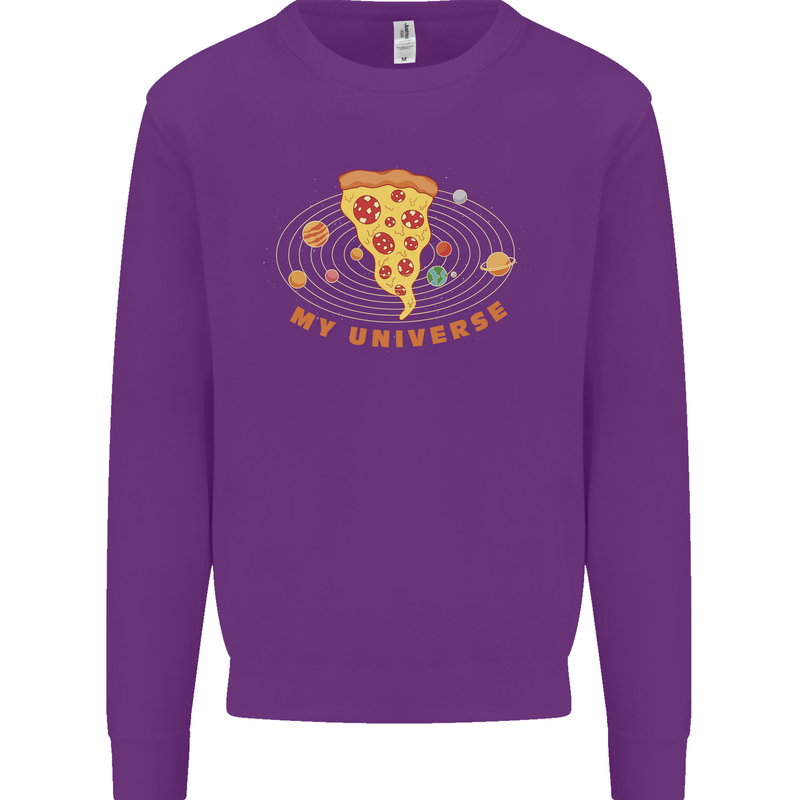 My Pizza Universe Funny Food Diet Kids Sweatshirt Jumper Purple