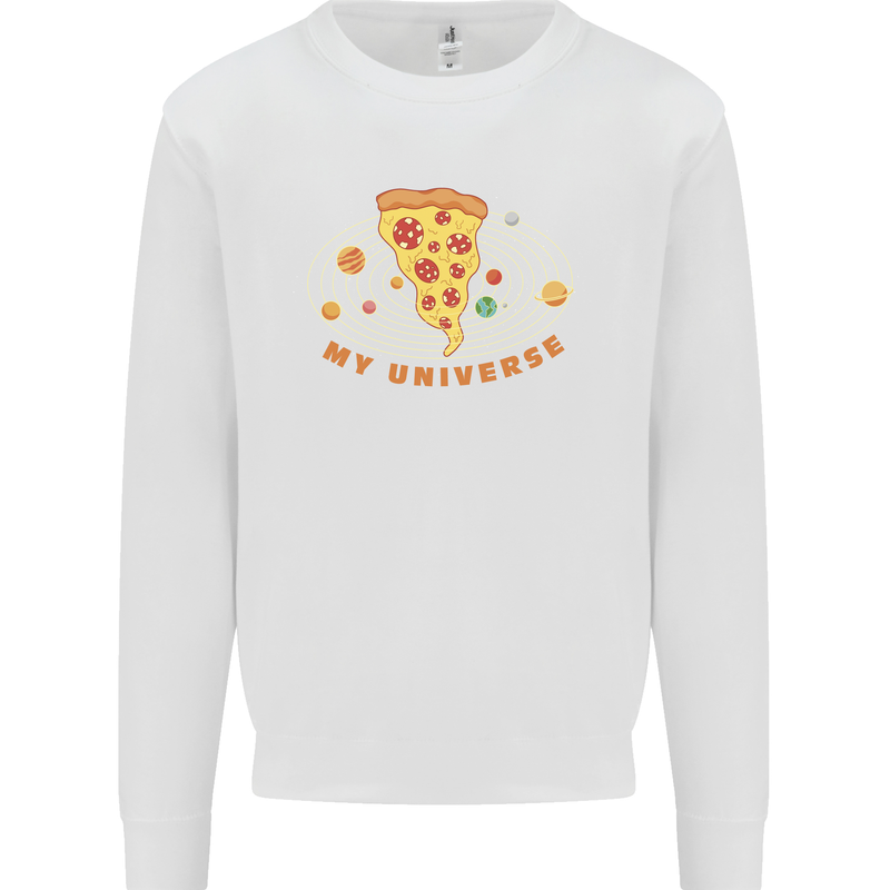 My Pizza Universe Funny Food Diet Kids Sweatshirt Jumper White