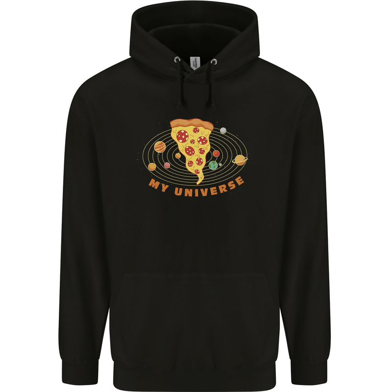 My Pizza Universe Funny Food Diet Mens 80% Cotton Hoodie Black