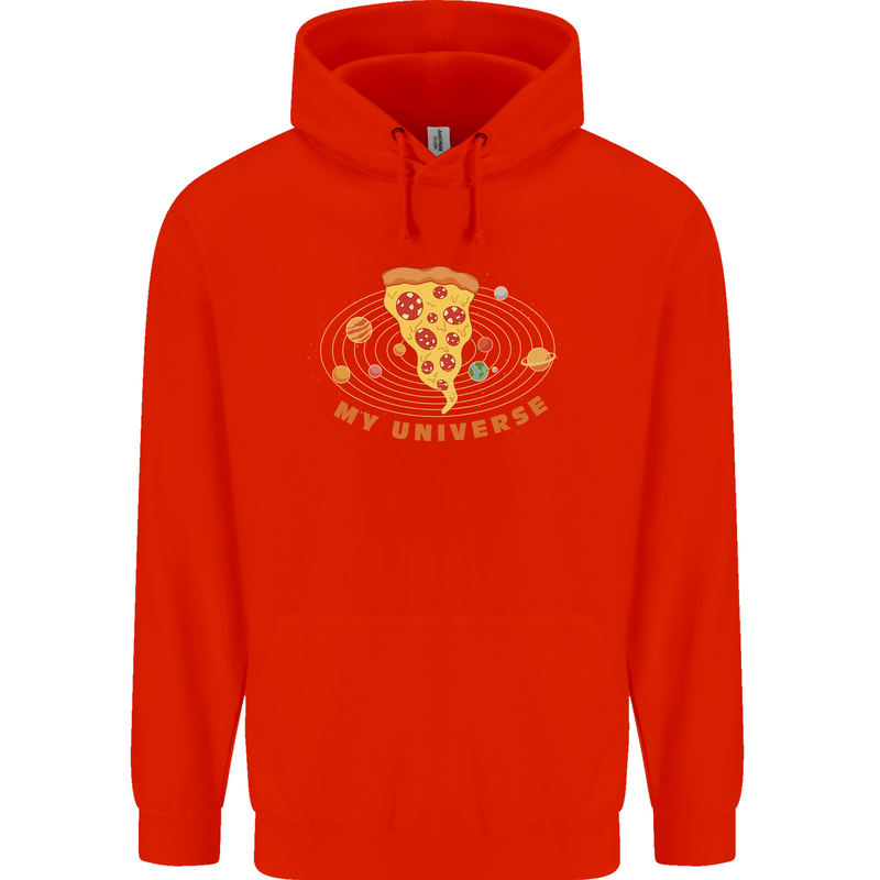 My Pizza Universe Funny Food Diet Mens 80% Cotton Hoodie Bright Red