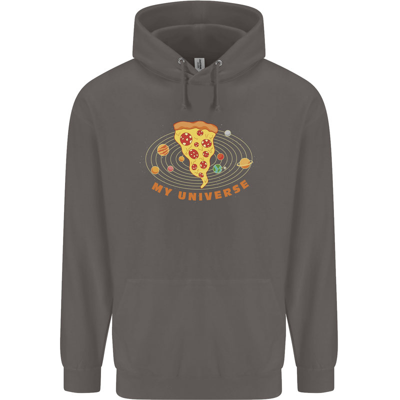 My Pizza Universe Funny Food Diet Mens 80% Cotton Hoodie Charcoal