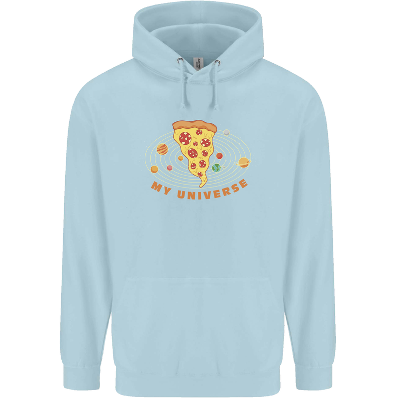 My Pizza Universe Funny Food Diet Mens 80% Cotton Hoodie Light Blue