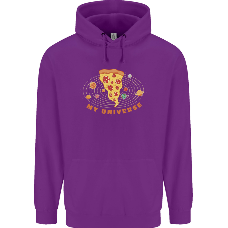 My Pizza Universe Funny Food Diet Mens 80% Cotton Hoodie Purple