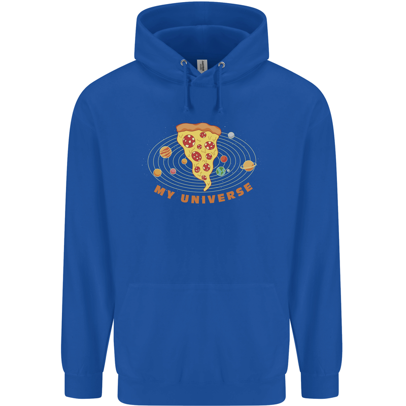 My Pizza Universe Funny Food Diet Mens 80% Cotton Hoodie Royal Blue