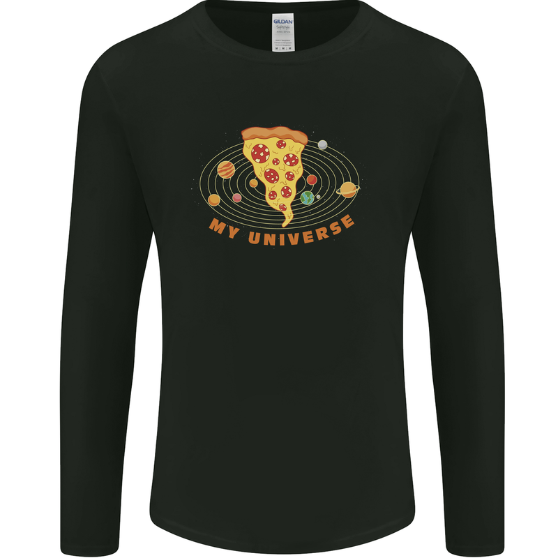 My Pizza Universe Funny Food Diet Mens Long Sleeve T-Shirt Black