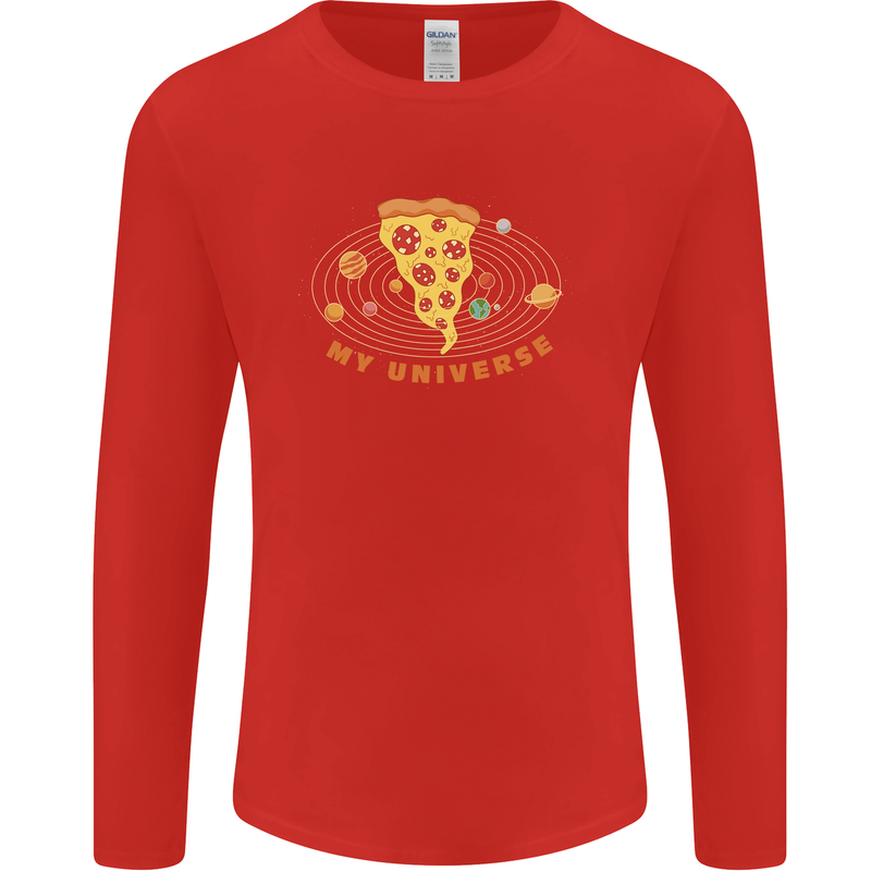 My Pizza Universe Funny Food Diet Mens Long Sleeve T-Shirt Red