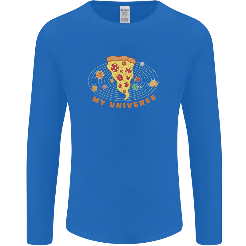 My Pizza Universe Funny Food Diet Mens Long Sleeve T-Shirt Royal Blue