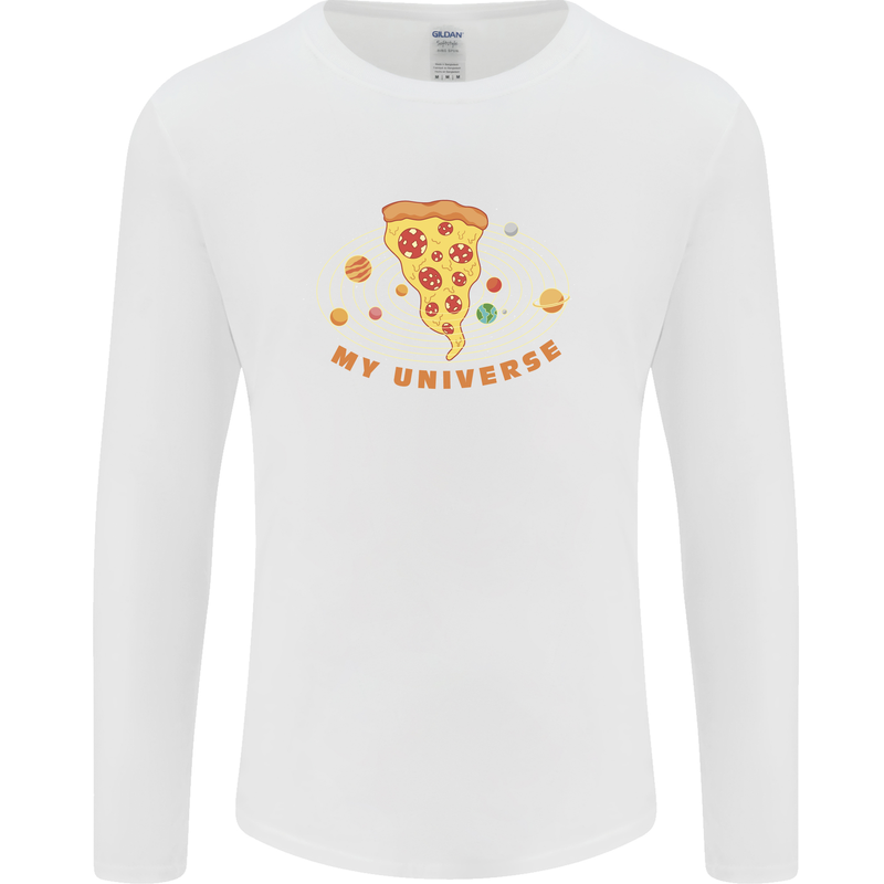 My Pizza Universe Funny Food Diet Mens Long Sleeve T-Shirt White