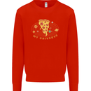 My Pizza Universe Funny Food Diet Mens Sweatshirt Jumper Bright Red
