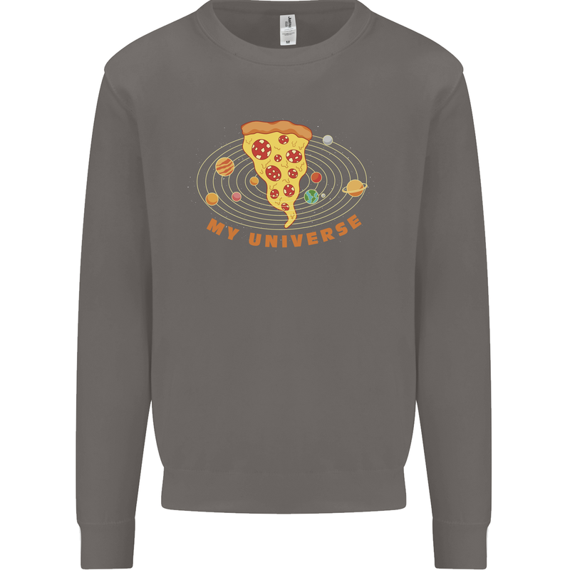 My Pizza Universe Funny Food Diet Mens Sweatshirt Jumper Charcoal