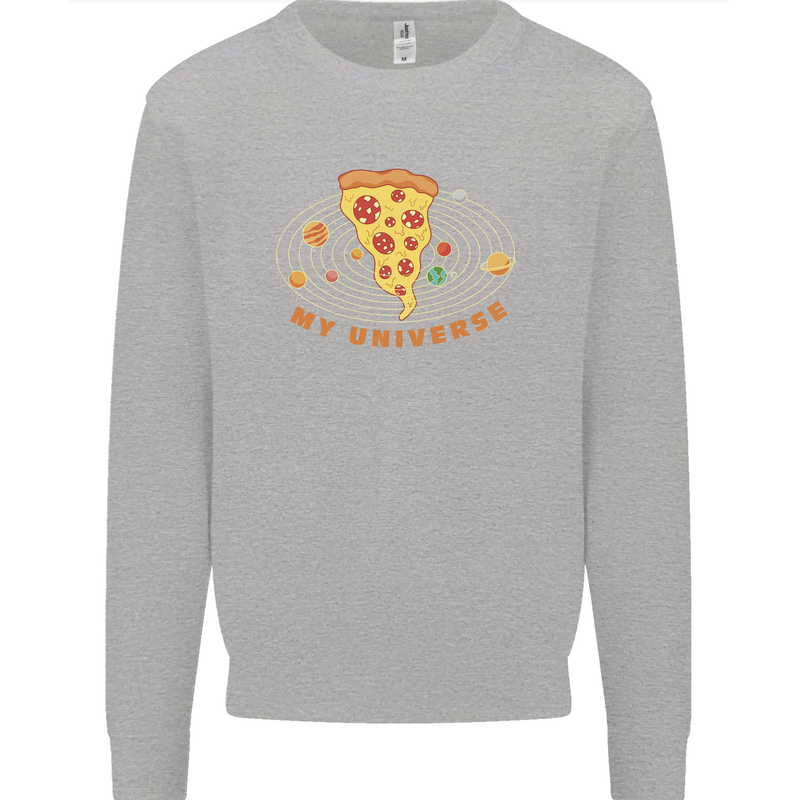 My Pizza Universe Funny Food Diet Mens Sweatshirt Jumper Sports Grey