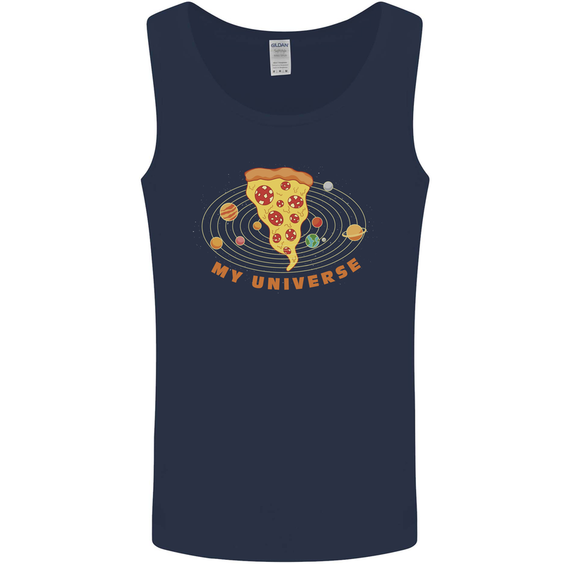 My Pizza Universe Funny Food Diet Mens Vest Tank Top Navy Blue