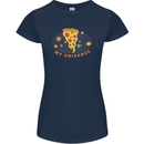 My Pizza Universe Funny Food Diet Womens Petite Cut T-Shirt Navy Blue