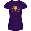 My Pizza Universe Funny Food Diet Womens Petite Cut T-Shirt Purple