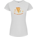 My Pizza Universe Funny Food Diet Womens Petite Cut T-Shirt White