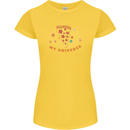My Pizza Universe Funny Food Diet Womens Petite Cut T-Shirt Yellow