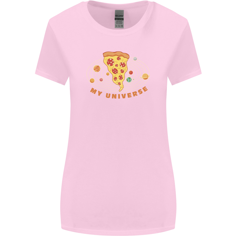 My Pizza Universe Funny Food Diet Womens Wider Cut T-Shirt Light Pink