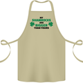 My Shamrocks Funny St. Patrick's Day Boobs Cotton Apron 100% Organic Khaki