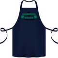 My Shamrocks Funny St. Patrick's Day Boobs Cotton Apron 100% Organic Navy Blue