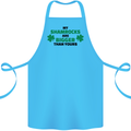 My Shamrocks Funny St. Patrick's Day Boobs Cotton Apron 100% Organic Turquoise