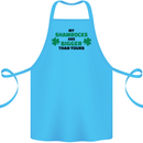 My Shamrocks Funny St. Patrick's Day Boobs Cotton Apron 100% Organic Turquoise