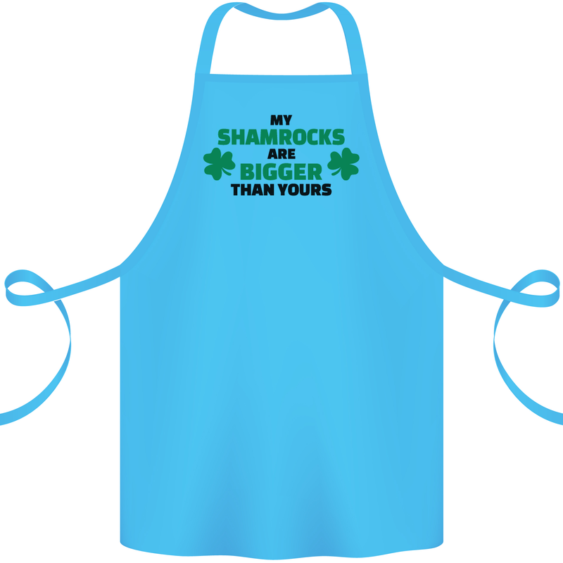 My Shamrocks Funny St. Patrick's Day Boobs Cotton Apron 100% Organic Turquoise