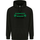 My Shamrocks Funny St. Patrick's Day Boobs Mens 80% Cotton Hoodie Black